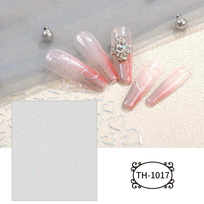3D Bunny Nail Art Sticker Decals Decorations Easter Egg Design Cute Cartoon Rabbit Flower Nail Stickers Sliders for Manicure
