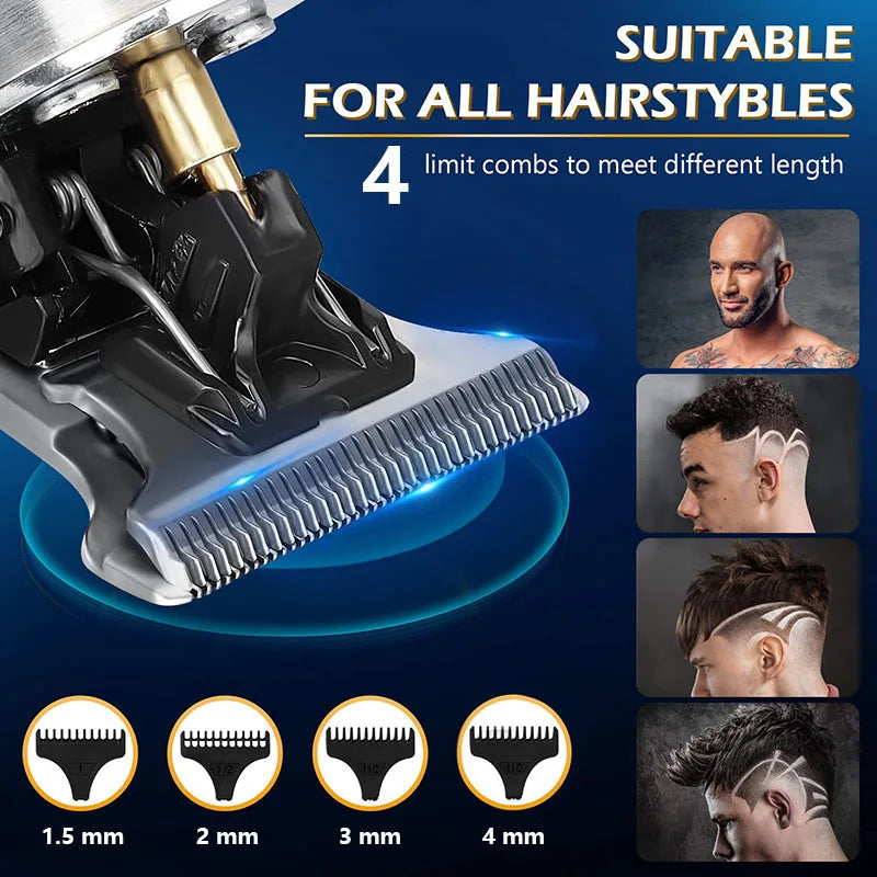 Powerful Professiona Electric Wireless Man Hairdresser Men Barber Shop Groin Beard Repairer Mustache Facial Hair Trimmer Clipper