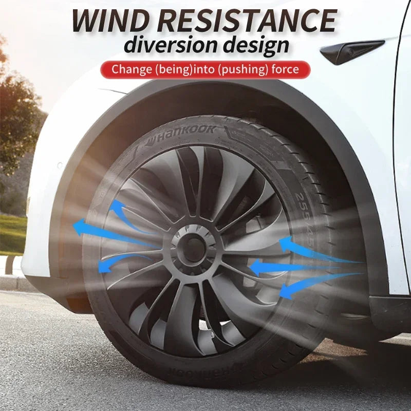 4PCS Hub Cap Car Replacement Wheel Cap 19 Inch Performance Automobile Hubcap Full Cover Accessories  for Tesla Model Y 2023 2024