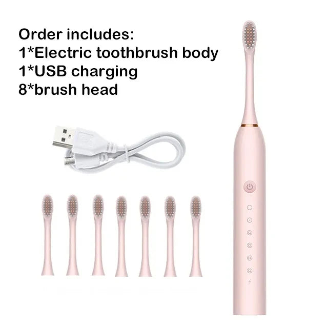 Sonic Electric Toothbrush IPX7 Waterproof Oral Care Whitening Tooth Brush Rechargeable Automatic Adult Powerful Smart Toothbrush