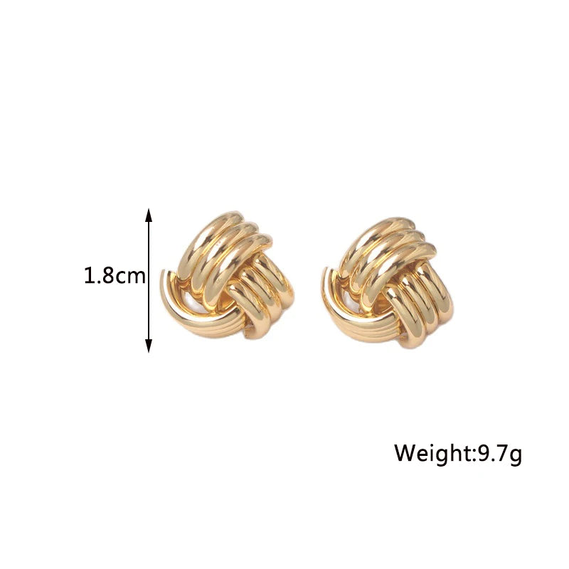 New Twist Stud Earrings Gold Color Metal Women Earrings Rotating Spiral Unusual Earrings for Ladies European Jewelry