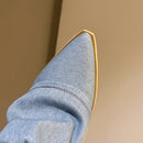 2023 New Knee High Knight Boots Pointed Toe Chelsea Boots Women Shoes Autumn Winter Brand Gladiator Goth Snow Motorcycle Boots