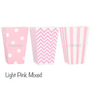 6/12/18 Pcs Mixed Pink Stripe Wave Dot Paper Popcorn Boxes Bag Birthday Pop Corn Candy Sanck Favor Bags Movie Party Tableware