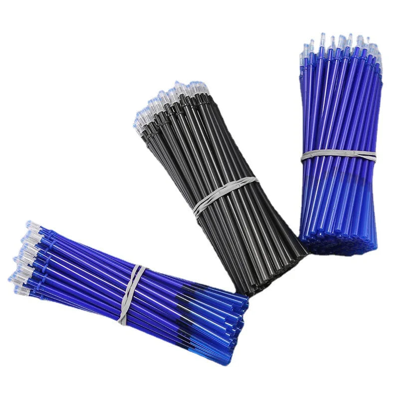 100/80/50/20PC Needle Tube Erasable Refill Black Blue Ink Student Clean Washable Rod Neutral 0.5MM Office Signature Pen