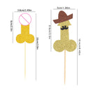 10pcs Glitter Willy Penis Cupcake Topper Funny Nude Dick Cake Toppers Wedding Favors Bachelorette Adult Hen Night Party Supplies