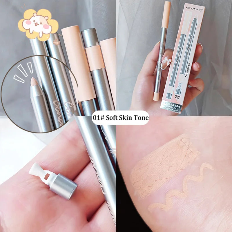 Concealer Pencil Waxy Contour Brighten Silkworm Moisturizing Cover Acne Marks Concealer Stick Natural Matte Finish Face Make Up