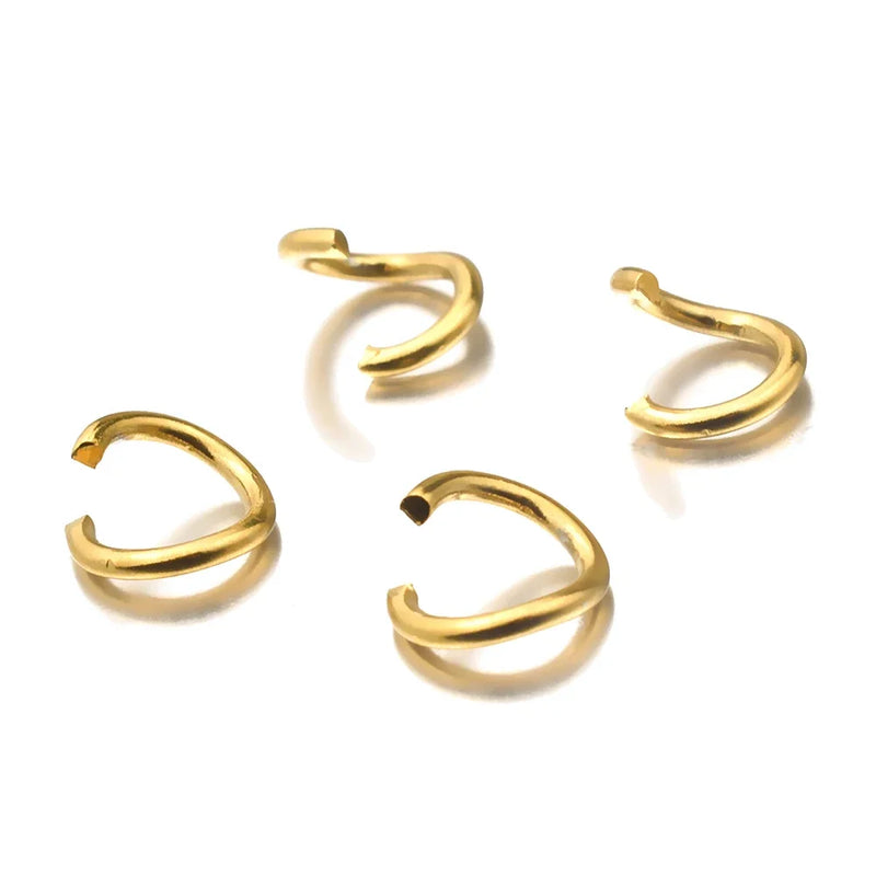 100pcs Pvd Gold Plated Stainless Steel Open Jump Rings Direct 4/5/6mm Split Rings Connectors for DIY Ewelry Findings Making