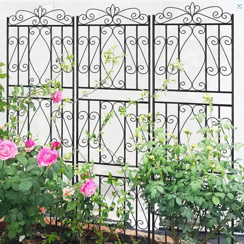 6 Panels Garden Border Trellis High Metal Climbing Plants Support Trellis Plants Fencing Barrier for Outdoor Patio Backyard