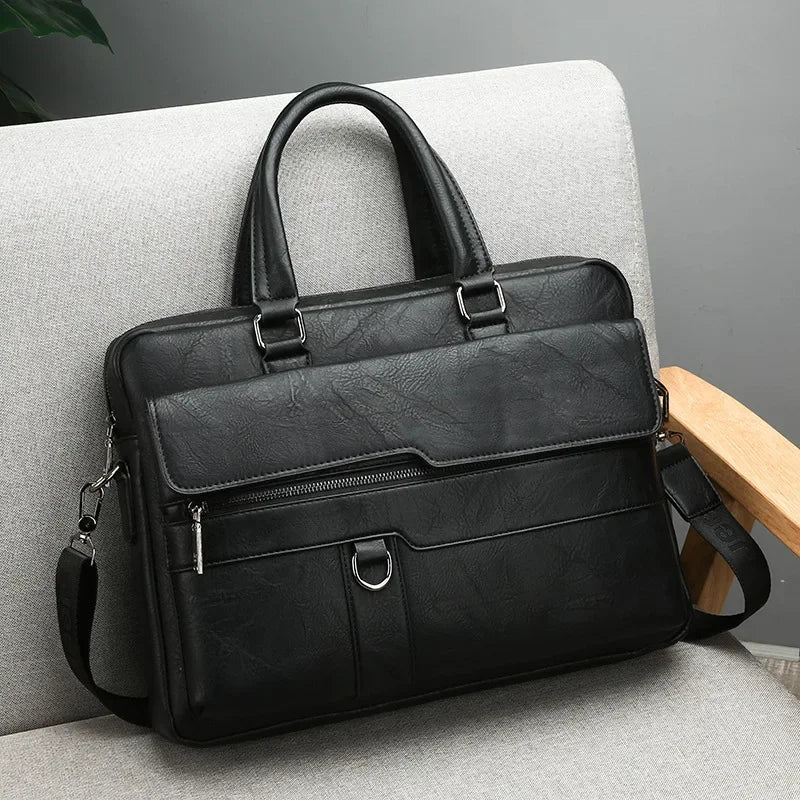 2024 Laptop Bags for Men Executive Briefcase Ma Suitcase Bag Men Leather Business Tote Bag Men's Handbag Luxury Brand Side