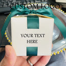 Custom Logo Wedding Favors Gift Box With Ribbon Candy Boxes For Christening Baby Shower Birthday Event Party Supplies