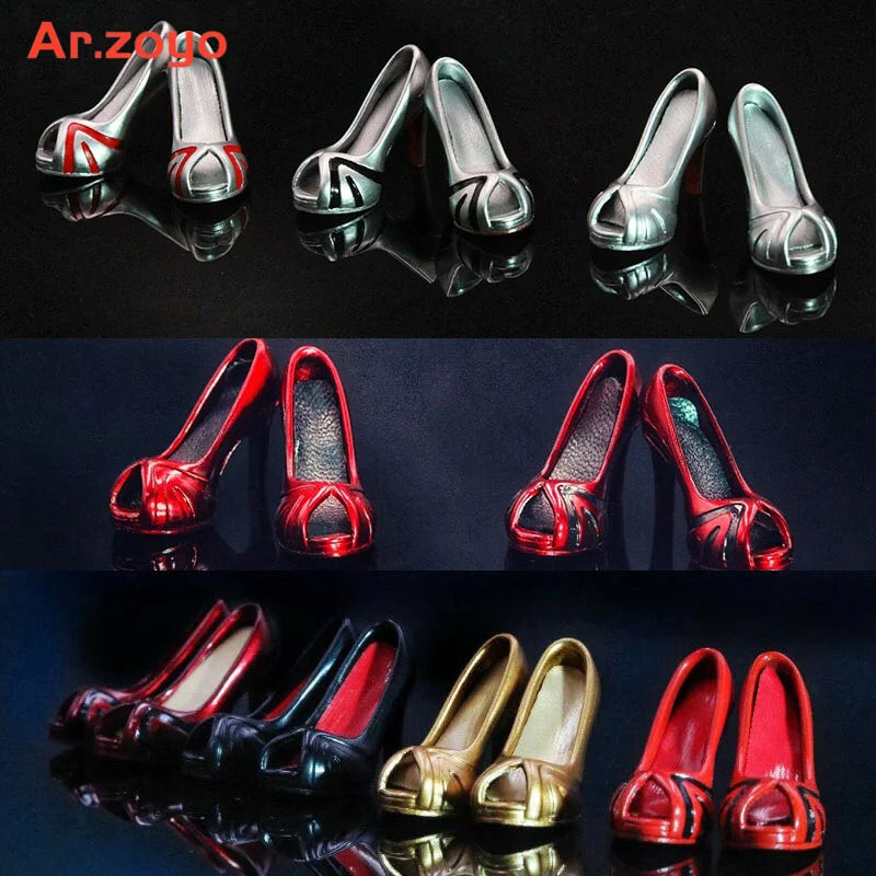 1/6 Scale Female Fishbill High Heels Shoes Model Fit 3.3cm Length feet Soldier Action Figure Body