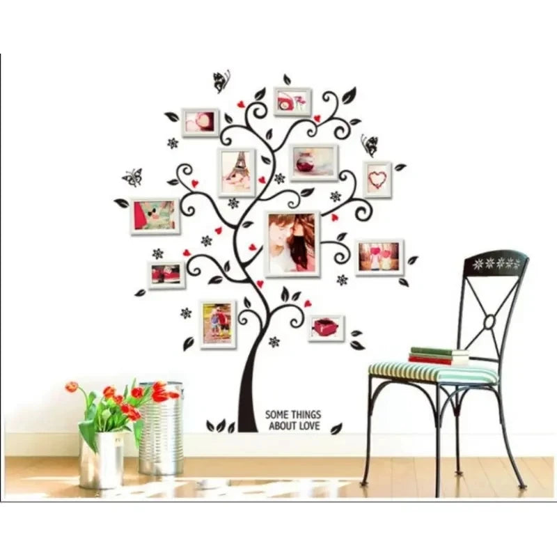 1pc Photo Tree Wall Sticker - Self-adhesive Peel & Stick Waterproof Wall Decor Art Decals for Home Bedroom Living Room