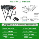 Rear Rack eBike Battery 21700 18650 52V 48V 27Ah 72V 20Ah with Rack no Rack Optional for 1500W 1000W 750W 500W 24"-28 inch