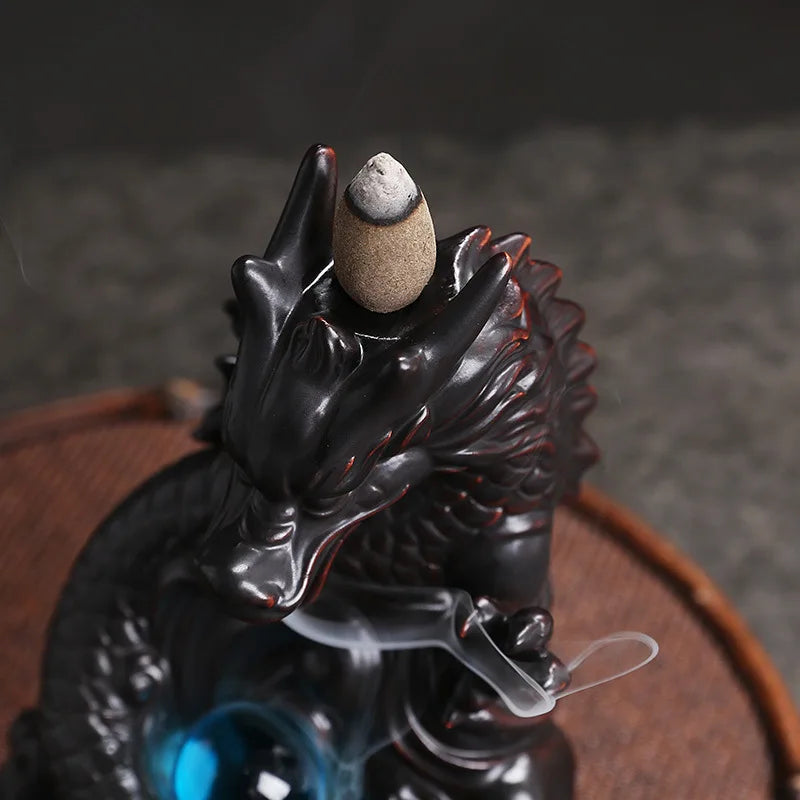 1pc, Dragon Backflow Incense Burner Ceramic Incense Holder, for Home Decor Aromatherapy Relaxation Gifts (Without Incense）