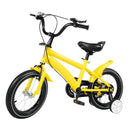 14 Inch Kids Bike Adjustable Seat Dual Brakes Children's Bicycle Load 50kg w/Training Wheels for Ages 2-4, Yellow/Blue/Red/White