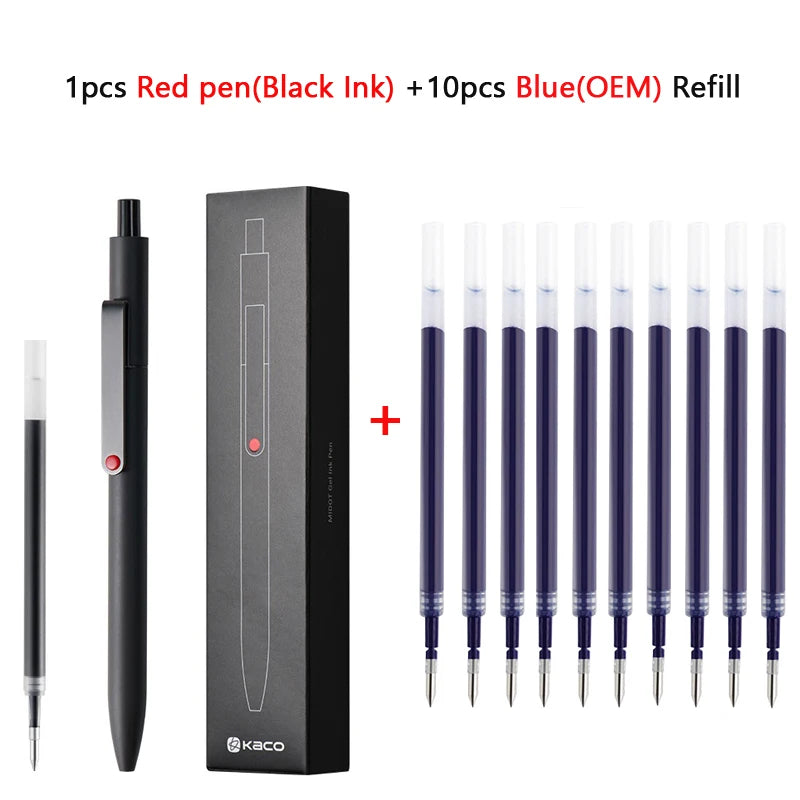 Cute Kaco MIDOT Gel Ink Pen Metal Signature Pens 0.5mm Fine Point 800Meter Smooth Writing Quick Dry Office School Stationary