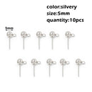 Stainless Steel Round Ball Post Earrings Stud Loops Earring Hooks Earplug  Fit Women DIY Earring Jewelry Making Christmas Craft