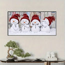 1 Canvas Christmas Snowman Painting Cute Four Snowmen Print Poster Living Room Bedroom Office Home Decorative Painting