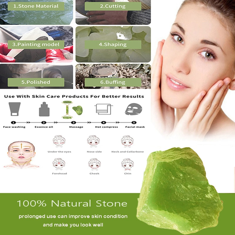 Natural Jade Face Massager Gua Sha Stone Face  Guasha Masaje Facial Board Acupoint Eye Care SPA Massager Tool massage visage