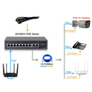 Techage 48V 4CH 8CH 16CH Network POE Switch With 10/100Mbps IEEE 802.3 af/at Over Ethernet For IP Wireless AP CCTV Camera System