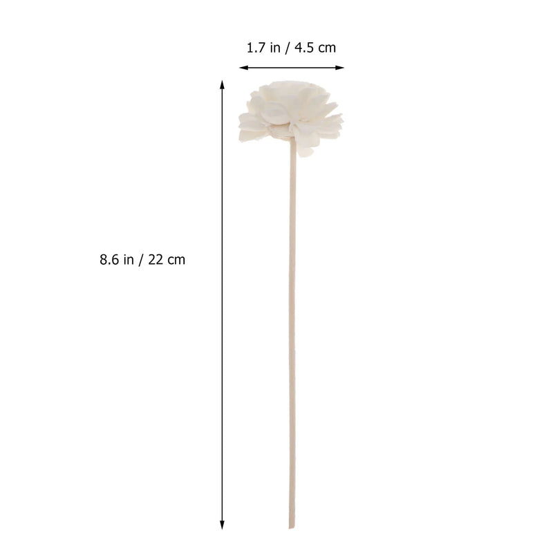 5 Pcs Rattan Sticks Straight Natural Fragrance Diffuser Aroma Oil Diffuser Rattan Sticks with Flower Shape Head Decor