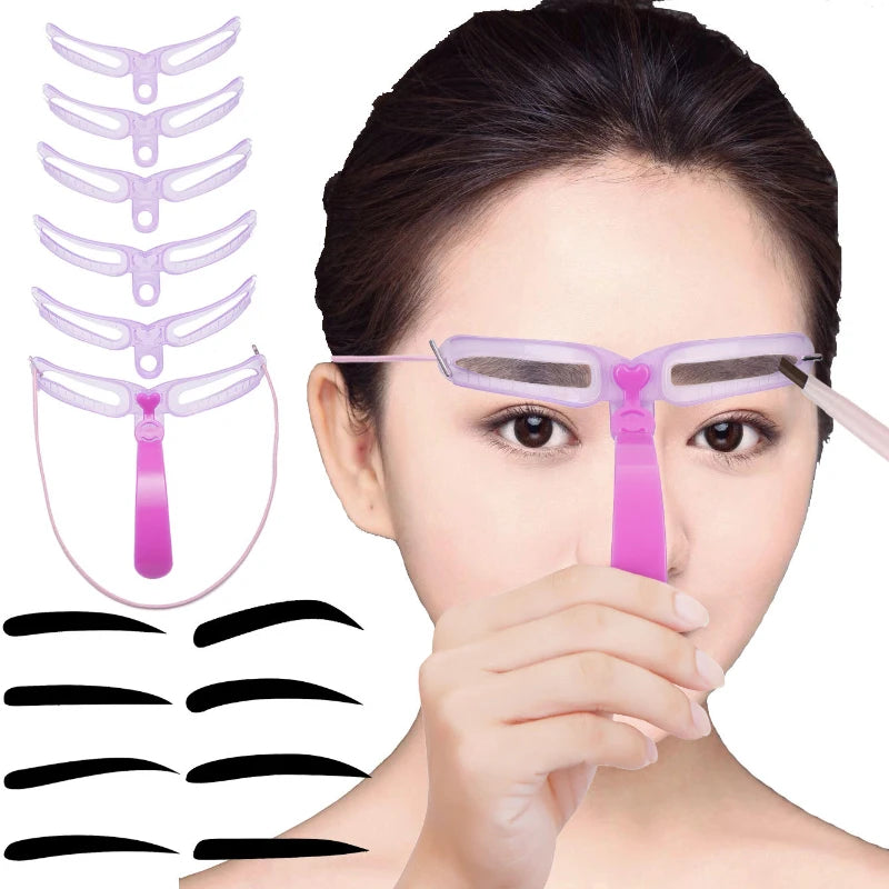 Reusable Eyebrow Shaper Brow Stamp Template Eyebrows Shape Set Eyebrow Stencil Eye Brow Women Make Up Tools Accessories 3 Styles