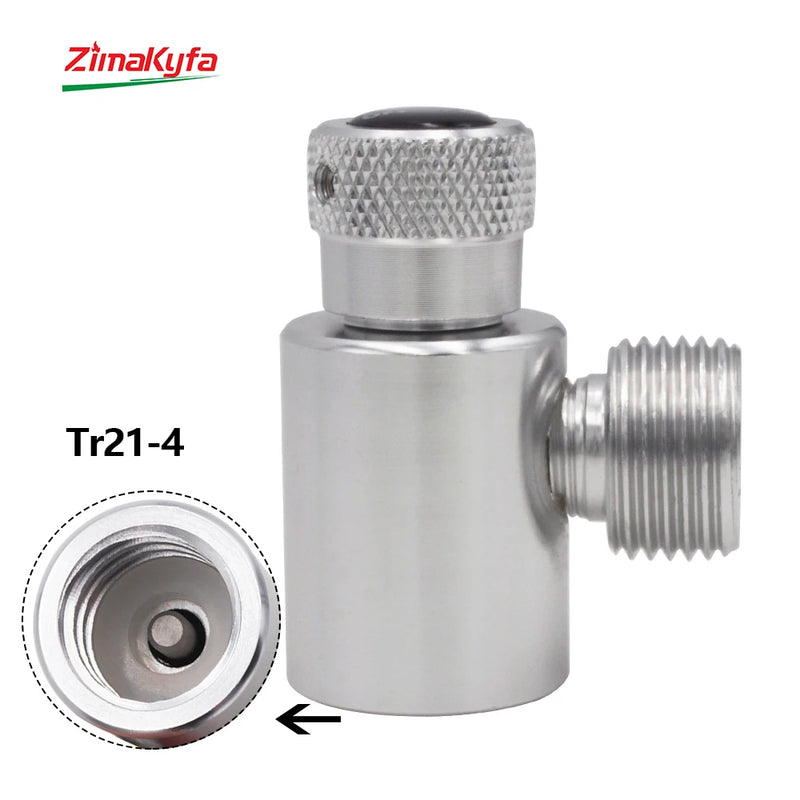 Metal Filling Adapter From Tr21-4 CO2 Gas Cylinder Tank Connector Kit for Sodastream to W21.8-14 Aquarium Homebrew Regulator