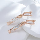 Kinel Fashion Geometric Hollow Pendant Earrings 585 Rose Gold and Silver Dichroic Plating Wedding Daily Fine Jewelry Gift