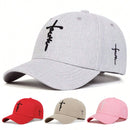 Unisex Letter Cross Embroidery Baseball Caps Spring and Autumn Outdoor Adjustable Casual Hats Sunscreen Hat