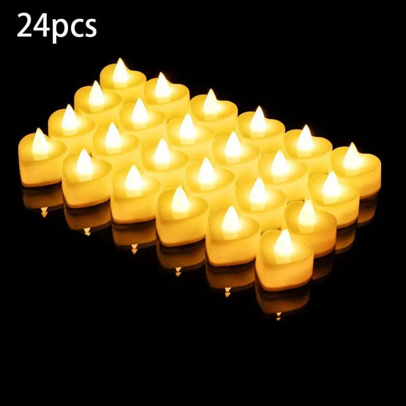 24pcs LED Electronic Candle Lights Battery Powered Flameless Candle Lamp For Valentine Christmas Wedding Party Home Decoration