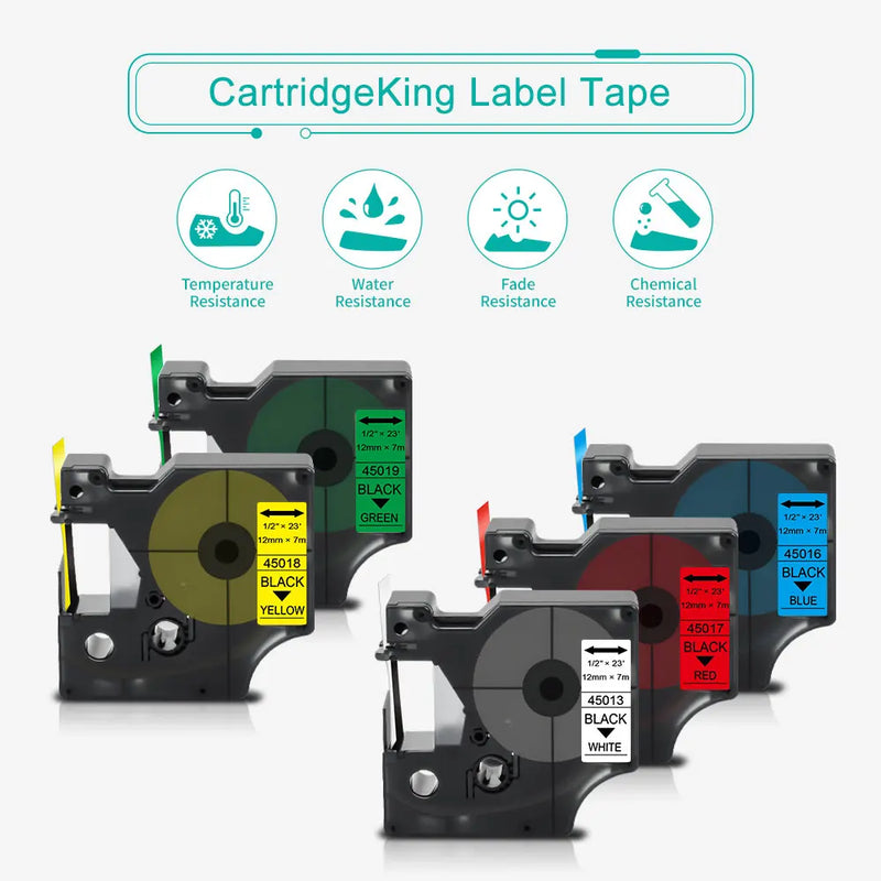 1PK Compatible Dymo D1 Tapes 45013 40913 43613 45803 53713 6/9/12/19/24mm Label Ribbon for Dymo LabelManage 160 280 Label Maker