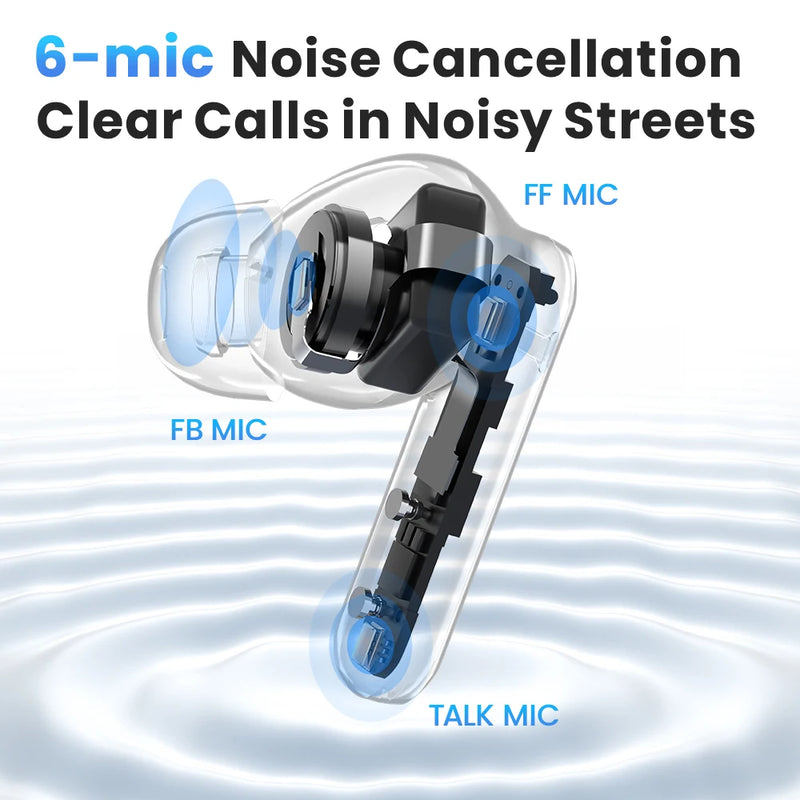 HAYLOU Mori Pro Bluetooth 5.4 Earphones -43dB ANC Active Noise Cancellation Earbuds 6 Mic Wireless Headphones 35H Battery Life