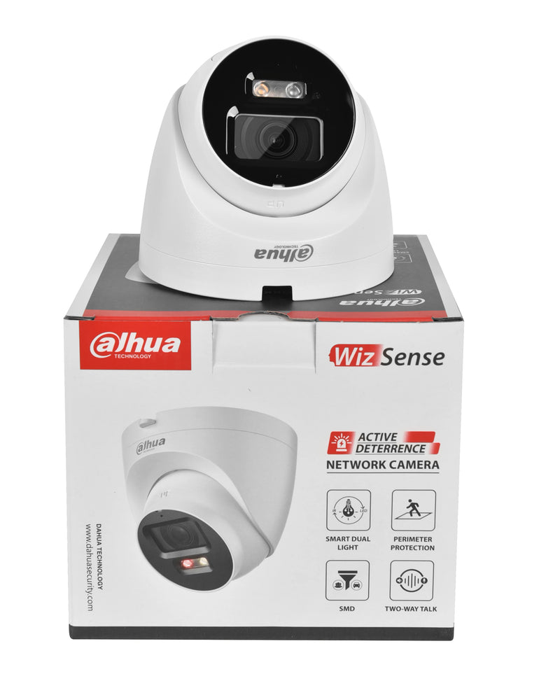 Dahua IP Camera 4MP IPC-HDW2449T-S-PV Smart Dual Light Active Deterrence POE 2-Way Talk SD Card Slot WizSense Full Color Camera