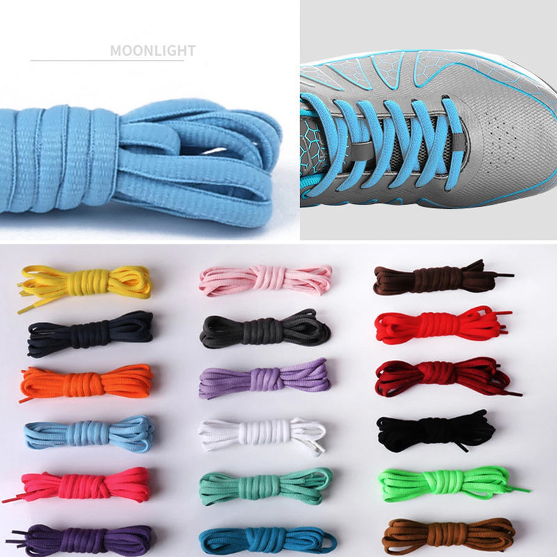 1 pairs Oval Running Trainer Laces, Basketball Sneaker Shoe Laces, Athletic Running Shoestring or Sport Shoes Laces for Trainers