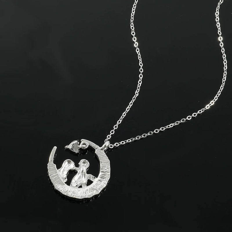 Disney The Nightmare Before Christmas Halloween "Eternal Love" Jack Skellington Couple Heart Cut Pendant Necklace Jewelry Gifts