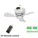2024 New USB Rechargeable Ceiling Fan Large Wind Removable Blades Night Lamp Lighting 8000mAh Capacity Household Outdoor Fan