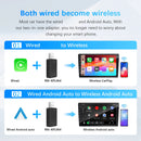 2 in 1 Wireless Carplay Android Auto Adapter Wired To Wireless Mini USB Dongle for Cars with Factory Wired CarPlay Android Auto