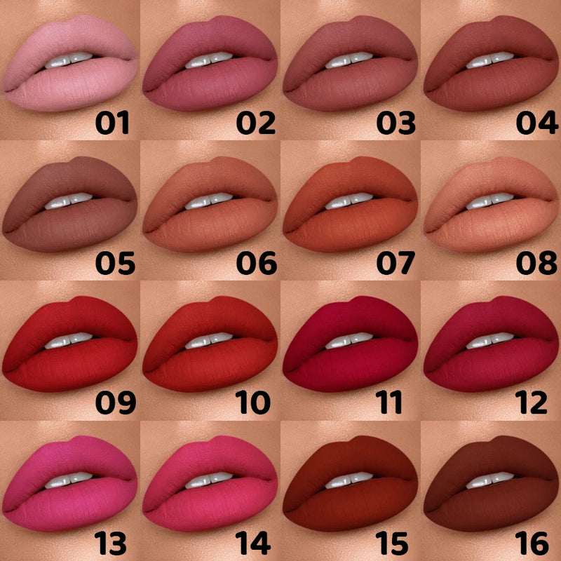 16 Color Nude Brown Lipliner Pen Waterproof Lipstick Sexy Red Matte Contour Lip Tint Lasting Lips Korean Makeup product lipgloss