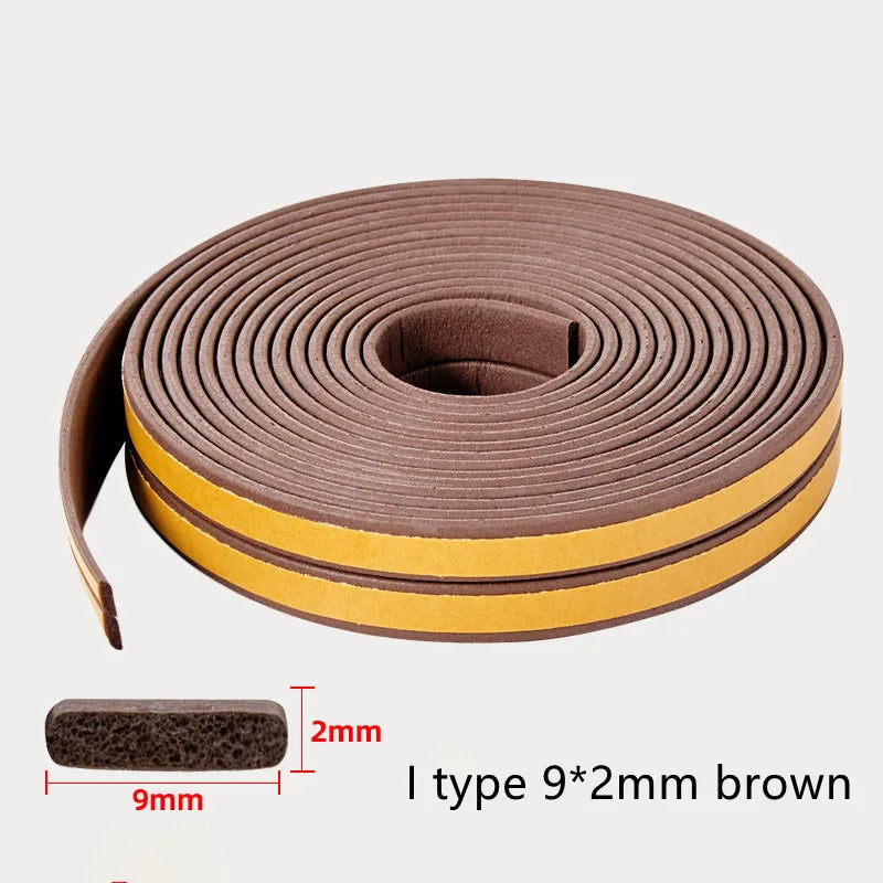 10 meters DIPE self-adhesive door and window sealing strip glass window anti-collision rubber strip foam sound insulation strip