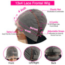 99j Burgundy 100% Human Hair Deep Wave 13x6 Lace Frontal Wig Water Wave Frontal Wig Curly Wigs  200 Density Women's Wigs 52 Inch