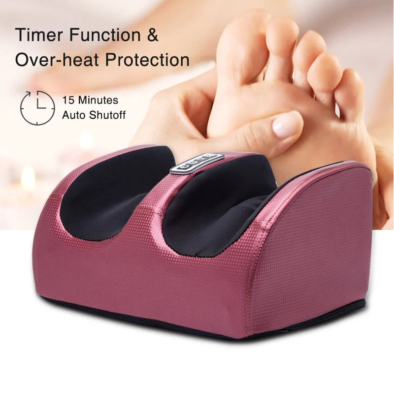 Electric Foot Massager Heating Therapy Hot Compression Shiatsu Kneading Roller Muscle Relaxation Pain Relief Foot Spa Machine