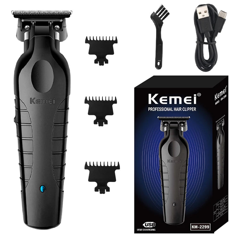 Kemei 2299 professional men's hair/beard trimmer with zero gap hair clipper and T-shaped blade, cordless charging KM-264 km-2299