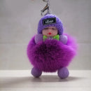 Sleeping Baby Keychain Cute Soft Fluffy Plush Doll Key Ring Women Girl Bags Pendant Backpack Accessories Gifts