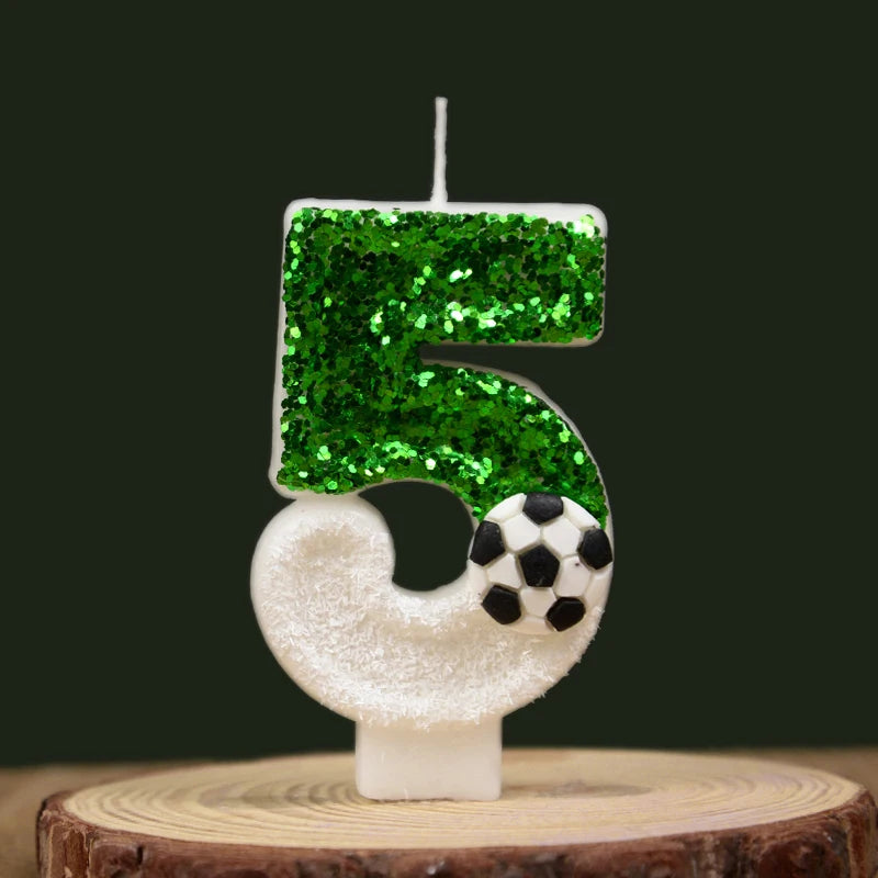 0-9 Numbers Football Cake Candle Kids Sports Theme Football Birthday Party Decoration Favors Cupcake Topper Cake Decor Supplies