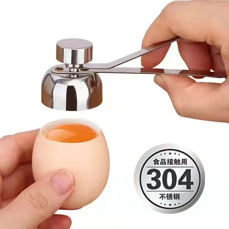 304 Metal Egg shell Opener Eggshell Cutter Double Head Egg Topper Shell Opener Boiled Raw Egg Creative Kitchen Tools Accessories