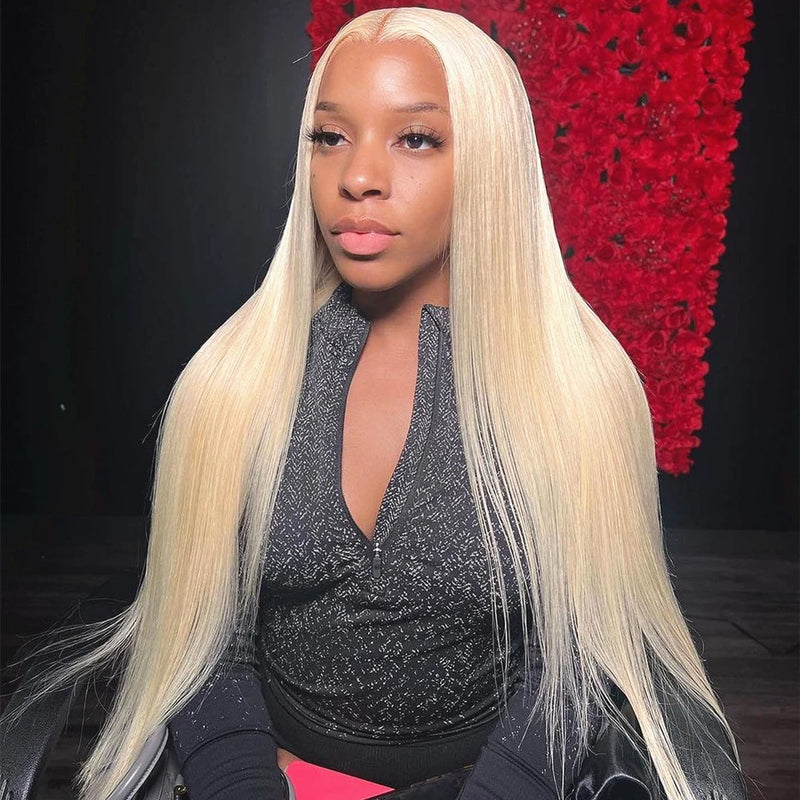 HD Transparent 613 Blonde Straight 13x4 13x6 Lace Front Human Hair Wigs For Women Colored Lace Frontal Wig PrePlucked Brazilian