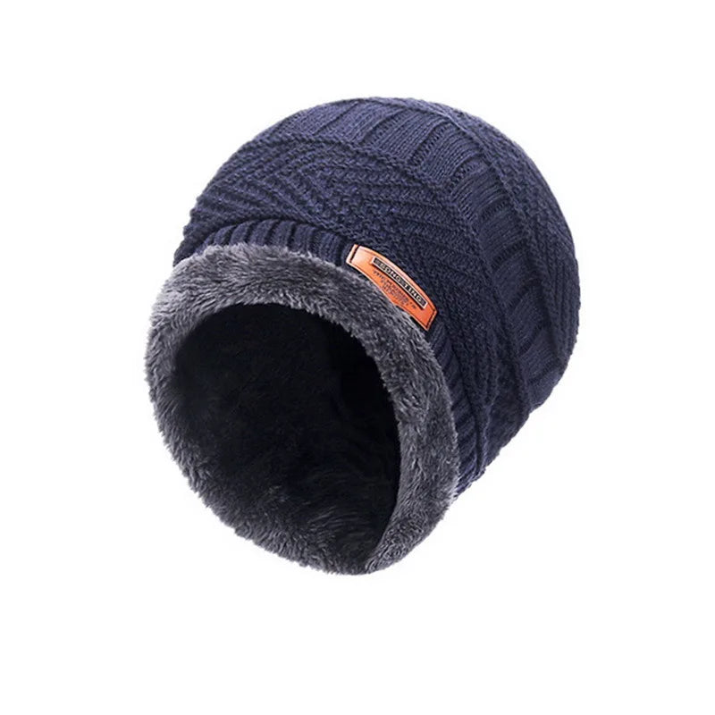 Winter Beanie Hat For Men Knitted Hat Winter Cap Beanie Women Thick Wool Neck Scarf Cap Balaclava Mask Bonnet Hats