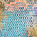 12PCS Glitter Sequin Party Backdrop Wall Hexagon Shimmering Background Panels Wedding Birthday Christmas Event Decorations