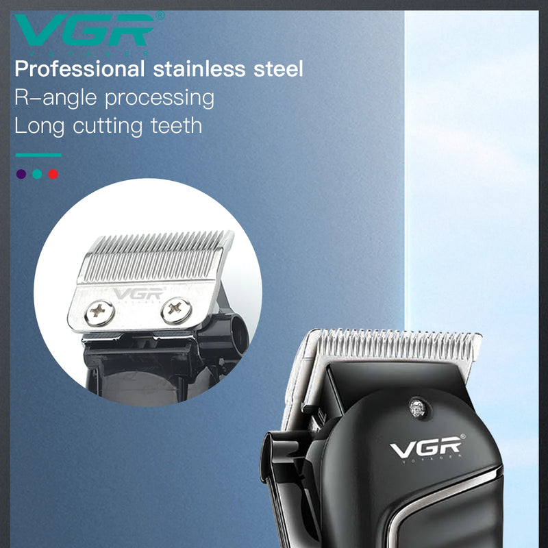 VGR Hair Clipper Professional Hair Cutting Machine Barber Rechargeable Hair Trimmer Digital Display Trimmer for Men V-683