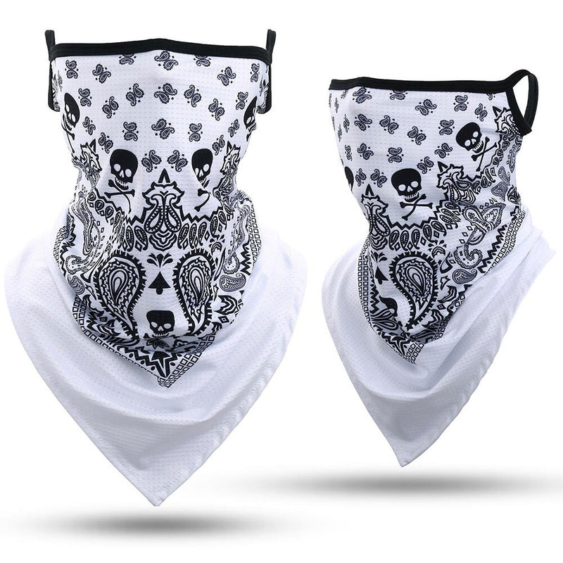 3D Headband Skull Neck Gaiter Tube Scarves Hanging Ear Cover Scarf Breathable Windproof Sun Face Guard Bandana Women Quick Dry